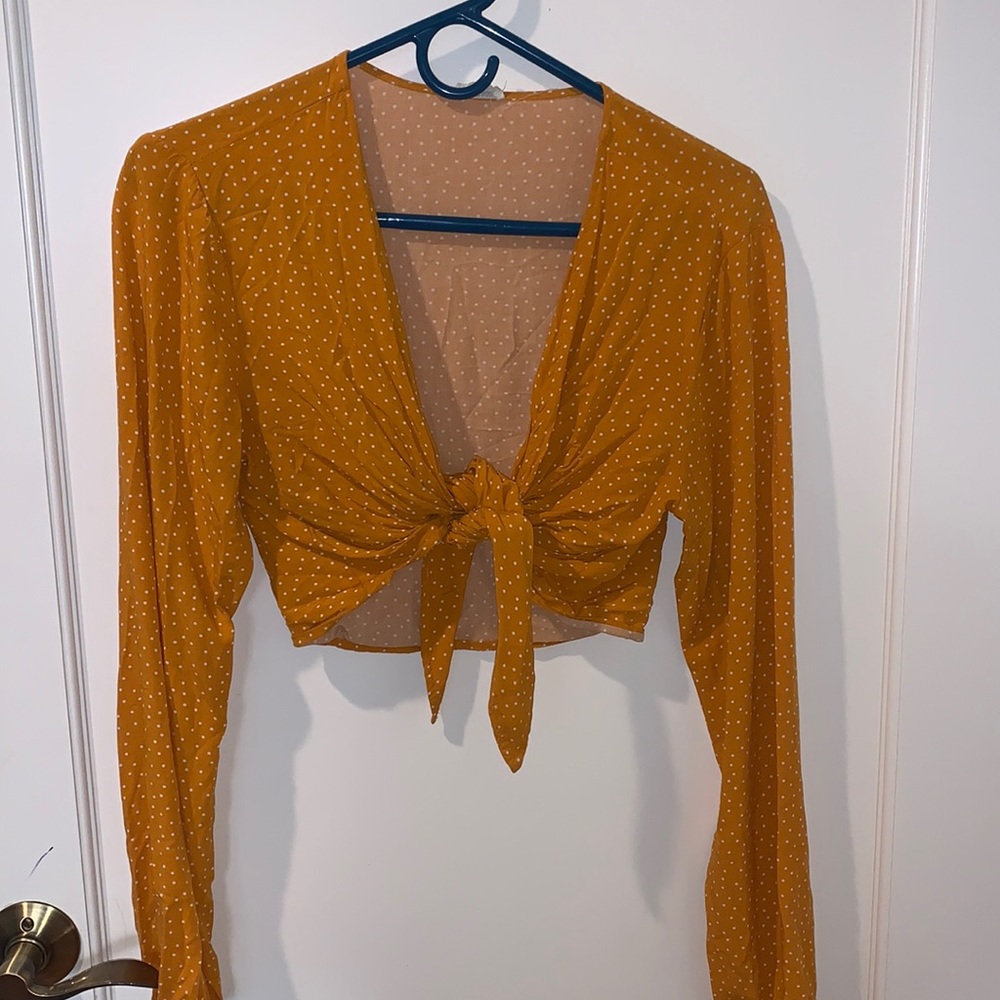 Garage Yellow Polka Dot Top